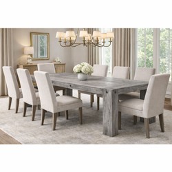 Casa Padrino Mesa de Comedor de Madera Maciza de Estilo Campestre Gris - Varios Tamaños Casa Padrino Mesa de Comedor de Madera Maciza de Estilo Campestre Gris - Varios Tamaños