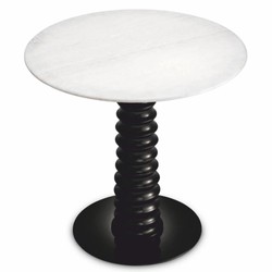 Casa Padrino Luxury Dining Table Black / White Ø 80 x H. 77 cm - Dining Room Furniture