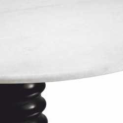 Casa Padrino Luxury Dining Table Black / White Ø 80 x H. 77 cm - Dining Room Furniture