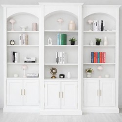 Casa Padrino ensemble de 3 armoire à livres de style campagnard blanc - Meubles de style campagnard