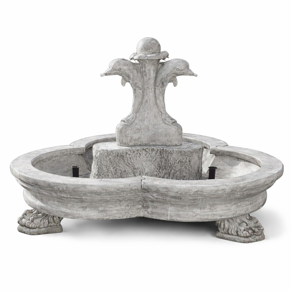 Prunkvoller Barock Brunnen Springbrunnen Gartenbrunnen Delfine Grau Prunkvoller Barock Brunnen Springbrunnen Gartenbrunnen Delfine Grau
