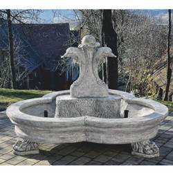 Casa Padrino fontana barocco delfini grigio Ø 185 x A. 130 cm - Magnifica fontana da giardino Casa Padrino fontana barocco delfini grigio Ø 185 x A. 130 cm - Magnifica fontana da giardino