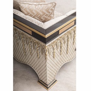 Casa Padrino Luxus Barock Sofa Beige / Braun / Gold 245 cm - Barock Wohnzimmer Möbel
