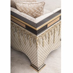 Casa Padrino Luxury Baroque Sofa Beige / Brown / Gold 245 cm - Baroque Living Room Furniture
