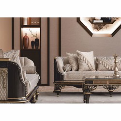 Casa Padrino Luxury Baroque Sofa Beige / Brown / Gold 245 cm - Baroque Living Room Furniture