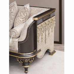 Casa Padrino Luxury Baroque Sofa Beige / Brown / Gold 245 cm - Baroque Living Room Furniture