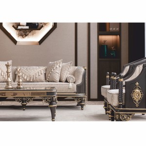 Casa Padrino Luxus Barock Wohnzimmer Sessel Beige / Braun / Gold - Barock Möbel