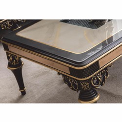 Casa Padrino tavolo da salotto barocco di lusso beige / marrone / oro 120 cm - Mobili barocchi