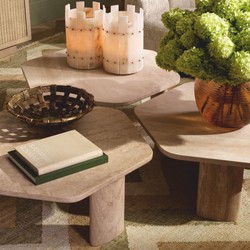 Luxus Travertin Couchtisch Wohnzimmertisch Beige