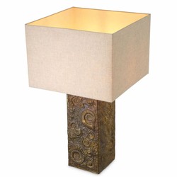 Casa Padrino lampada da tavolo di lusso ottone vintage / beige A. 87,5 cm - Luci di lusso