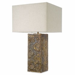 Casa Padrino lampada da tavolo di lusso ottone vintage / beige A. 87,5 cm - Luci di lusso