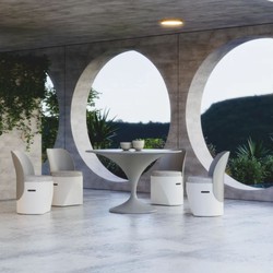Casa Padrino Luxury Garden Dining Table Matte Gray Ø 120 cm - Luxury Garden Furniture Casa Padrino Luxury Garden Dining Table Matte Gray Ø 120 cm - Luxury Garden Furniture