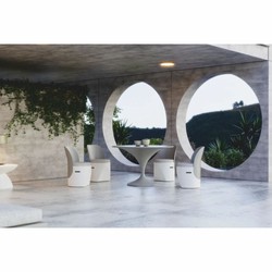 Casa Padrino Luxury Garden Dining Table Matte Gray Ø 120 cm - Luxury Garden Furniture