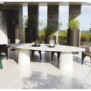 Casa Padrino mesa de comedor de jardín de lujo blanco mate 300 cm - Muebles de jardín y hotel Casa Padrino mesa de comedor de jardín de lujo blanco mate 300 cm - Muebles de jardín y hotel