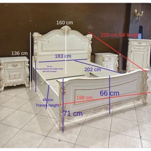 Casa Padrino Luxus Barock Doppelbett Weiß / Gold - Barock Schlafzimmer & Hotel Möbel