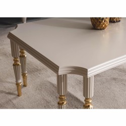 Casa Padrino tavolo da salotto barocco di lusso crema / oro 110 cm - Mobili da soggiorno barocco
