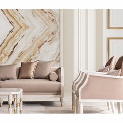 Casa Padrino fauteuil de salon baroque de luxe marron / crème / or - Mobilier de style baroque