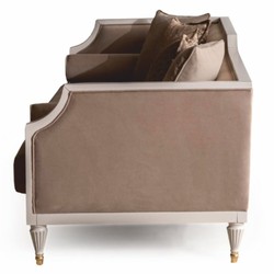 Prunkvolles Luxus Barock Wohnzimmer Sofa Braun Creme Gold