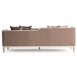Prunkvolles Luxus Barock Wohnzimmer Sofa Braun Creme Gold
