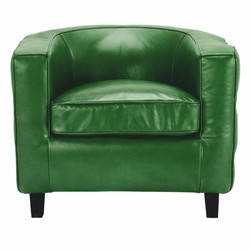 Casa Padrino luxury Chesterfield genuine leather armchair green / black - Leather furniture