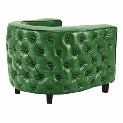 Casa Padrino luxury Chesterfield genuine leather armchair green / black - Leather furniture