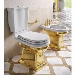 Casa Padrino Toilette Art Nouveau de Luxe Blanc / Or H. 84 cm - Fabriquée en Italie