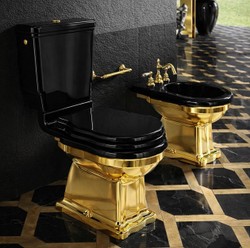 Luxus Jugendstil Keramik WC Schwarz Gold Luxus Jugendstil Keramik WC Schwarz Gold