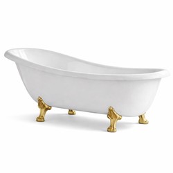 Casa Padrino Vasca da Bagno Art Nouveau di Lusso Bianco / Oro 170 cm - Fatto in Italia Casa Padrino Vasca da Bagno Art Nouveau di Lusso Bianco / Oro 170 cm - Fatto in Italia
