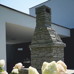 Casa Padrino parrilla de jardín de hormigón de lujo gris 196 x 58 x Al. 188 cm - Barbacoa de jardín