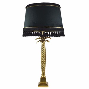Casa Padrino lámpara de pie de lujo palmera oro / negro Al. 83 cm - Iluminación de lujo