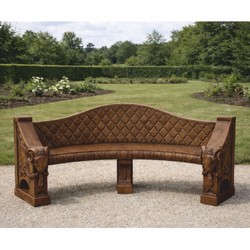 Casa Padrino banc de jardin baroque en béton marron 196 cm - Meubles de jardin et de terrasse baroque Casa Padrino banc de jardin baroque en béton marron 196 cm - Meubles de jardin et de terrasse baroque