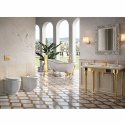 Casa Padrino lavabo Art Nouveau di lusso bianco / oro - Mobili da bagno - Fatto in Italia Casa Padrino lavabo Art Nouveau di lusso bianco / oro - Mobili da bagno - Fatto in Italia
