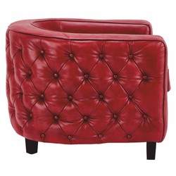 Casa Padrino fauteuil Chesterfield de luxe en cuir véritable rouge / noir - Meubles en cuir Casa Padrino fauteuil Chesterfield de luxe en cuir véritable rouge / noir - Meubles en cuir