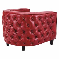 Casa Padrino fauteuil Chesterfield de luxe en cuir véritable rouge / noir - Meubles en cuir Casa Padrino fauteuil Chesterfield de luxe en cuir véritable rouge / noir - Meubles en cuir