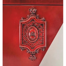 Luxus Barock Schrank in Herzform Rot Bunt
