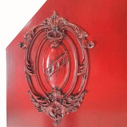 Luxus Barock Schrank in Herzform Rot Bunt