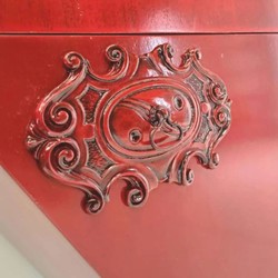 Luxus Barock Schrank in Herzform Rot Bunt