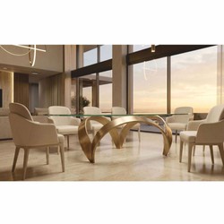 Casa Padrino table de salle à manger de luxe laiton vintage 240 cm - Mobilier salle à manger