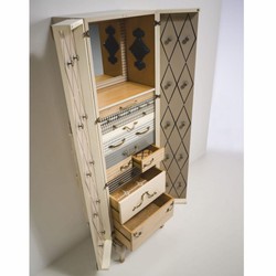 Casa Padrino armoire à bijoux baroque de luxe crème / multicolore H. 170 cm - Mobilier de style baroque