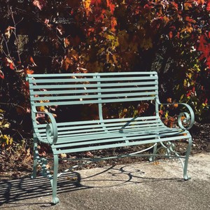 Casa Padrino Art Nouveau Wrought Iron Garden Bench Mint Green 120 cm - Garden Furniture