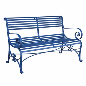 Casa Padrino Art Nouveau Wrought Iron Garden Bench Blue 120 cm - Garden Furniture Casa Padrino Art Nouveau Wrought Iron Garden Bench Blue 120 cm - Garden Furniture