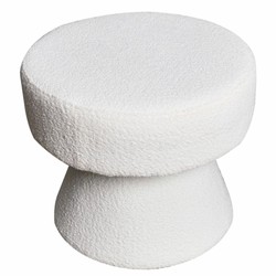 Casa Padrino tabouret rond blanc Ø 52 x H. 46 cm - Pouf de salon