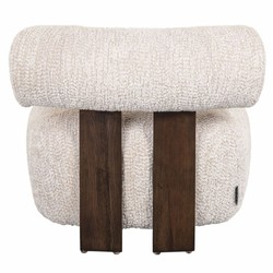 Casa Padrino Luxury Armchair Cream / Dark Brown - Living Room & Hotel Furniture