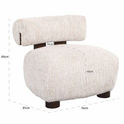 Casa Padrino Luxury Armchair Cream / Dark Brown - Living Room & Hotel Furniture