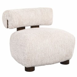 Casa Padrino Luxury Armchair Cream / Dark Brown - Living Room & Hotel Furniture