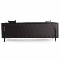 Casa Padrino Divano Barocco di Lusso in Similpelle Marrone Scuro / Oro 235 cm - Mobili Barocchi
