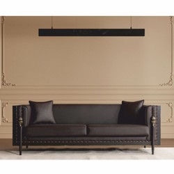 Casa Padrino Divano Barocco di Lusso in Similpelle Marrone Scuro / Oro 235 cm - Mobili Barocchi