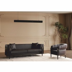 Casa Padrino Divano Barocco di Lusso in Similpelle Marrone Scuro / Oro 235 cm - Mobili Barocchi
