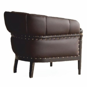 Casa Padrino Luxus Barock Kunstleder Sessel Dunkelbraun / Gold - Barockstil Möbel