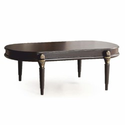 Casa Padrino tavolo da salotto barocco di lusso marrone scuro / oro 128 cm - Mobili barocchi